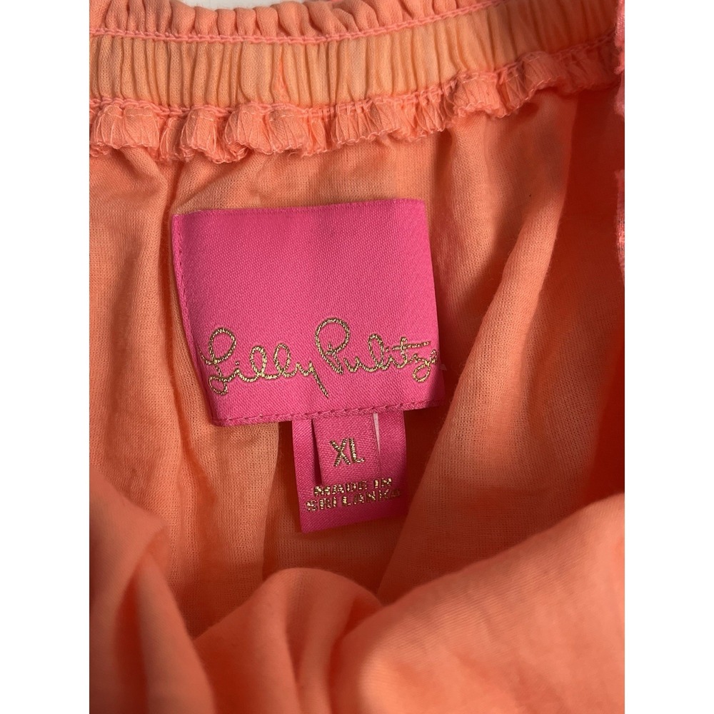 Lilly Pulitzer Off the Shoulder Louisa Tiered Papaya Punch Orange Dress XL Belt - Picture 9 of 12